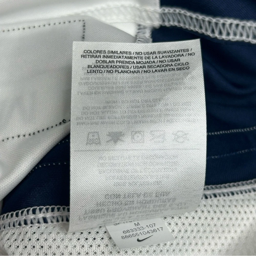 Nike Women Tank Tops Basketball Jersey White Blue V-neckline Mesh Back Dri Fit M